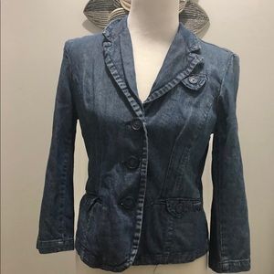 American Eagle Outfitters fitted denim blazer